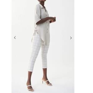 Joseph Ribkoff Classic Slim Checked Cropped Pant, EUC